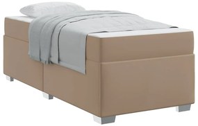 vidaXL Σκελετός Κρεβατιού Καπουτσίνο 100 x 200 cm Τεχνητό δέρμα