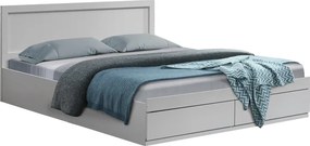 Κρεβάτι Olympus pakoworld με συρτάρι σε λευκή απόχρωση 140x200εκ
