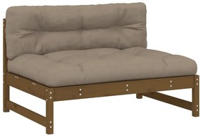 vidaXL Καναπές Μεσαίος Μελί 120 x 80 εκ. από Μασίφ Ξύλο Πεύκου