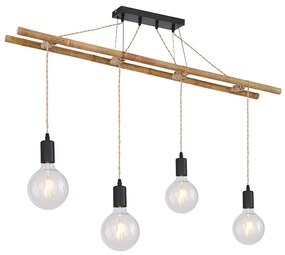 Κρεμαστό Φωτιστικό Ράγα Globo Lighting Lioni 15391-4H1 Μαύρο