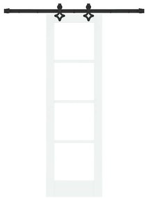 vidaXL Συρόμενη Πόρτα Λευκό 61 x 198.5 εκ. Ξύλο και μέταλλο