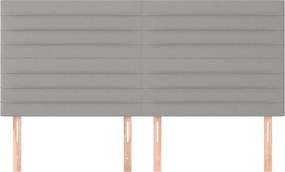 vidaXL Κεφαλάρι Ανοιχτό Γκρι 200x5x118/128 εκ. Ύφασμα