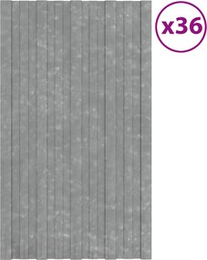 vidaXL Πάνελ οροφής 36 τεμ. Ασημί 80 x 45 cm Γαλβανισμένος χάλυβας