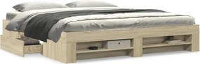 vidaXL Πλαίσιο Κρεβατιού Χωρ. Στρώμα Sonoma Δρυς 200x200 εκ. Επ. Ξύλο