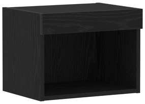 vidaXL Τοίχος Ντουλάπι με LED Φωτισμό Μαύρη Δρυς 40x30x30 εκ