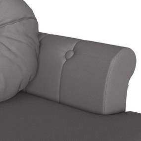vidaXL Καναπές Chesterfield Γκρι 120,5 x 65 x 75 εκ. Τεχνητό Δέρμα