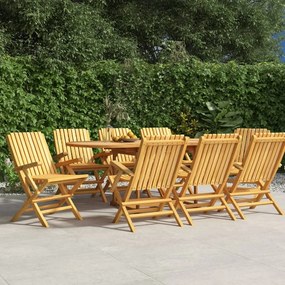 Καρέκλες Κήπου Πτυσσόμενες 8 τεμ. 61x67x90 εκ. Μασίφ Ξύλο Teak