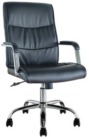 Καρέκλα Γραφείου Διευθυντή ArteLibre CHARLES Μαύρο PVC 55.5x65x111cm-14230101