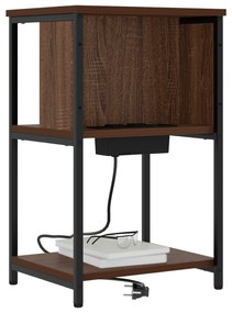 vidaXL Κομοδίνο Καφέ δρυς 38 x 31 x 61 εκ Επεξεργασμένο ξύλο