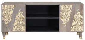 vidaXL Ντουλάπι TV με ράφι με πόρτα Γκρι και Χρυσό 105 x 33.5 x 46 εκ.