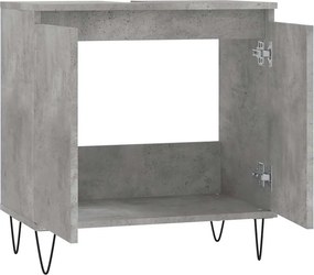 vidaXL Ντουλάπι Μπάνιου Γκρι Σκυροδεμ. 58 x 33 x 60 εκ. Επεξεργ. Ξύλο