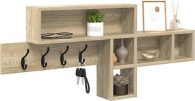 vidaXL Τοίχου Κρεμάστρα Δρύς Sonoma 100 x 12 x 43,5 εκ