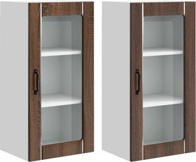 vidaXL Ραφιέρα τοίχου PORTO 2 pcs Καφέ δρυς Επεξεργασμένο Ξύλο