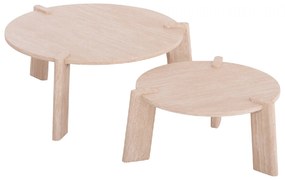 ΣΕΤ 2ΤΜΧ ΤΡΑΠΕΖΙΑ ΣΑΛΟΝΙΟΥ EQUIL HM9943.01 MDF ΜΕ ΜΕΛΑΜΙΝΗ-ΦΥΣΙΚΟ 66x66εκ + 87x87εκ