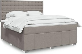 vidaXL Κρεβάτι Boxspring με Στρώμα Taupe 180x200 εκ. Υφασμάτινο