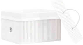 vidaXL Κουτιά Αποθήκευσης 4 τεμ. Λευκά από Μπαμπού