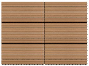 vidaXL Πλακάκια Deck 6 τεμ. Καφέ 60 x 30 εκ. 1,08 μ² από WPC