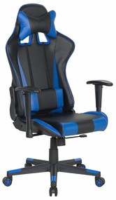 Καρέκλα gaming Berwyn 308, Μαύρο, Μπλε, 125x71x71cm, 29 kg, Με ρόδες, Με μπράτσα, Μηχανισμός καρέκλας: Κλίση | Epipla1.gr