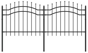 vidaXL Φράχτης με Ακίδες Μαύρος 140 εκ. Ατσάλι Ηλεκτροστ. Βαφή Πούδρας