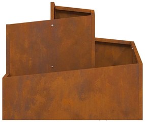 vidaXL Γλάστρα Κήπου Καφέ 60 x 60 x 50 εκ Ατσάλι σκληρυθέν στον αέρα