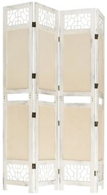 vidaXL Διαχωριστικό Δωματίου με 4 Πάνελ Κρεμ 140 x 165 εκ. Υφασμάτινο
