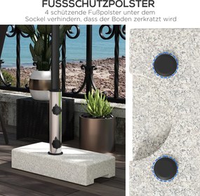 Βάση ομπρέλας 25 κιλών, βάση ομπρέλας από γρανίτη, για στύλους ομπρέλας Ø32/38/48 mm, γκρι