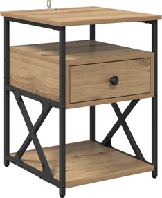 vidaXL Κομοδίνο Artisan Oak 40 x 42 x 55 εκ Επεξεργασμένο Ξύλο