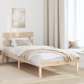 vidaXL Κρεβάτι με κεφαλάρι 90x200 εκ Μασίφ ξύλο πεύκου