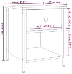 ΚΟΜΟΔΙΝΑ 2 ΤΕΜ. ΓΚΡΙ SONOMA 40X42X50 ΕΚ. ΑΠΟ ΕΠΕΞΕΡΓΑΣΜΕΝΟ ΞΥΛΟ 825940