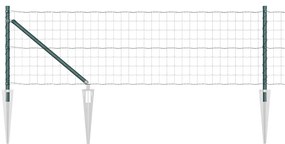 vidaXL Φράχτης με Στήλες. Πράσινο 0.8 x 10 m Ατσάλι
