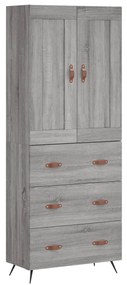 vidaXL Ντουλάπι Γκρι Sonoma 69,5 x 34 x 180 εκ. Επεξεργασμένο Ξύλο