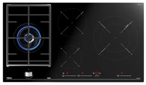 Teka JZC 94313 ABN Κεραμική εστία με συνδυασμό εστιών γκαζιού &amp; επαγωγής 90cm Μαύρη
