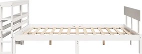 vidaXL Σκελετός Κρεβ. Χωρίς Στρώμα Λευκό 120x200 εκ Μασίφ Πεύκο