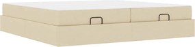 vidaXL Σκελετός κρεβατιού με στρώμα με στρώμα 2 pcs Κρεμ ύφασμα