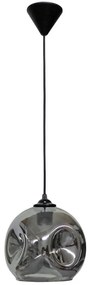 Φωτιστικό Οροφής Pop 02-0404 1/Ε27 Φ20x90cm Fume-Black Heronia Metal, Glass