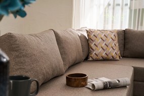 Corner Sofa-Bed Aly Arzilla Left - Brown Brown