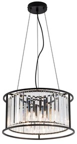 Φωτιστικό Οροφής Ronda 4256200 E14 Black-Clear Viokef Metal, Glass