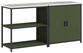 vidaXL Σετ Αποθήκευσης Κουζίνας 2 pcs Ελιά Πράσινη 150 x 50 x 92 εκ.