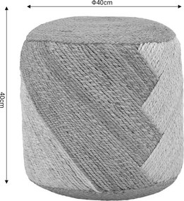 Σκαμπό Elision Inart φυσικό-μπεζ 100% γιούτα Φ38x38εκ