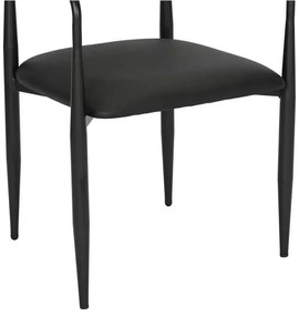 Πολυθρόνα Kalone pakoworld pu σε μαύρη απόχρωση 56x55x78εκ