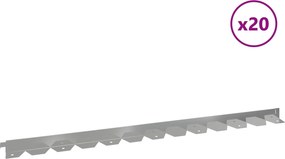 vidaXL Περίγραμμα γκαζόν 20 τμχ. 102 x 4 x 4 εκ. Γαλβανισμένος Χάλυβας