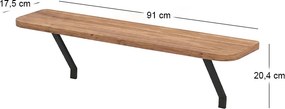 Ραφιέρα τοίχου Barca Megapap χρώμα pine oak 91x17,5x20,4εκ.