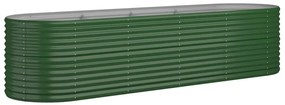 vidaXL Ζαρντινιέρα Πράσινη 296x80x68 εκ Γαλβανισμένος χάλυβας