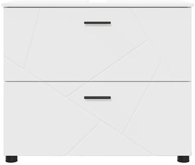 vidaXL Ντουλάπι Μπάνιου Λευκό 76,5 x 35 x 64 εκ Επεξεργασμένο ξύλο