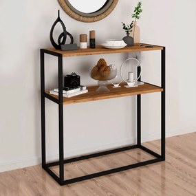 Megapap Κονσόλα Castel Μεταλλική - Μελαμίνης Μαύρο - Pine Oak 90x33,5x90εκ.