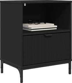 vidaXL Κομοδίνο 2 τεμ. Μαύρο 49 x 36 x 61 εκ Επεξεργασμένο ξύλο