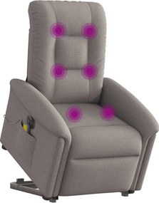 vidaXL Πολυθρόνα Μασάζ Ηλεκτρική Ανακλ.Taupe Υφασμάτινη