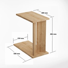 Βοηθητικό Τραπεζάκι Sapphire Δρυς FLUDAN 25x50x48.6