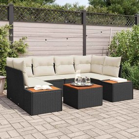 vidaXL Σετ Καναπέ Κήπου με μαξιλάρι 6 pcs Μαύρο Πολυ ράταν