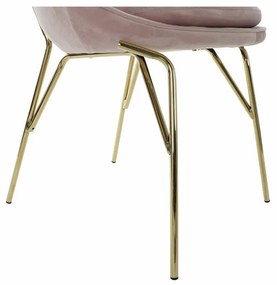 Καρέκλα Τραπεζαρίας DKD Home Decor Ροζ Χρυσό 60 x 60 x 85 cm